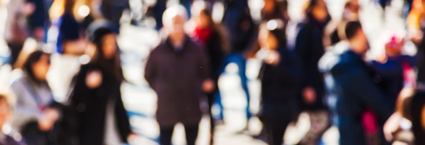 crowd walking Buffalo
