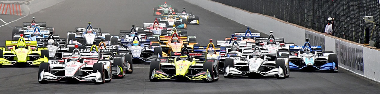 indy cars racing to through the start line Buffalo